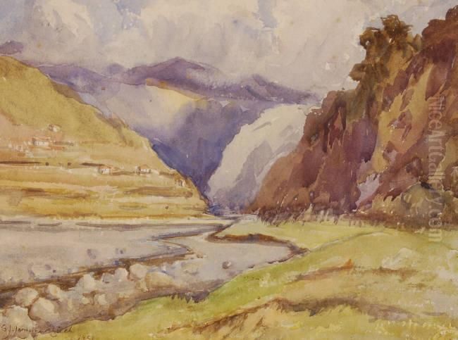 Mountain Landscape Oil Painting by Samuel John Lamorna Birch