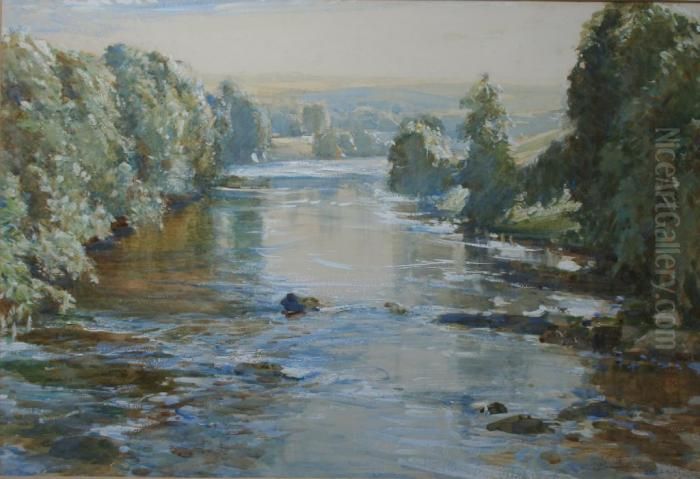 Birch Oil Painting by Samuel John Lamorna Birch