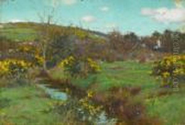 Hillside In The Spring Oil Painting by Samuel John Lamorna Birch