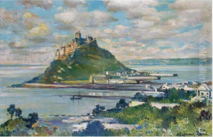 View Of Saint Michael's Mount Oil Painting by Samuel John Lamorna Birch