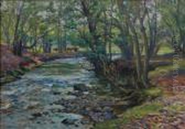 Through A Perthshire Woodland. Oil Painting by Samuel John Lamorna Birch