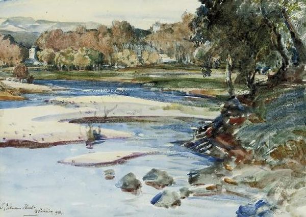 A Quiet Stretch Of The River Oil Painting by Samuel John Lamorna Birch