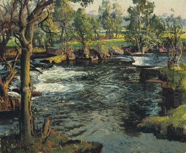 The Trout Stream Oil Painting by Samuel John Lamorna Birch