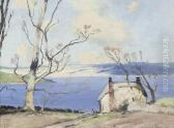 Cottage By The Lake Oil Painting by Samuel John Lamorna Birch