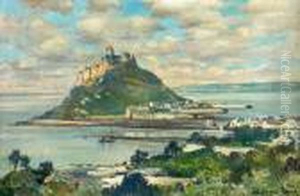 St Michael's Mount Oil Painting by Samuel John Lamorna Birch