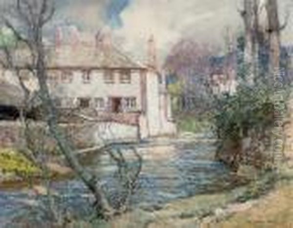 At The River's Edge Oil Painting by Samuel John Lamorna Birch