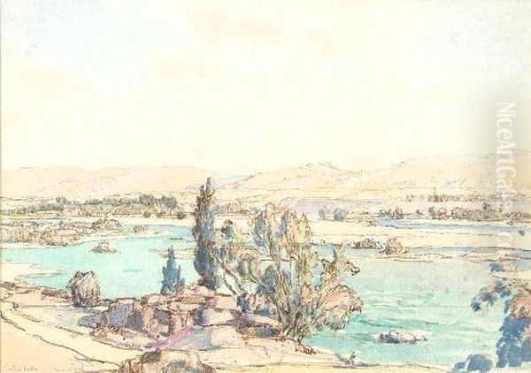 Clutha River, New Zealand Oil Painting by Samuel John Lamorna Birch