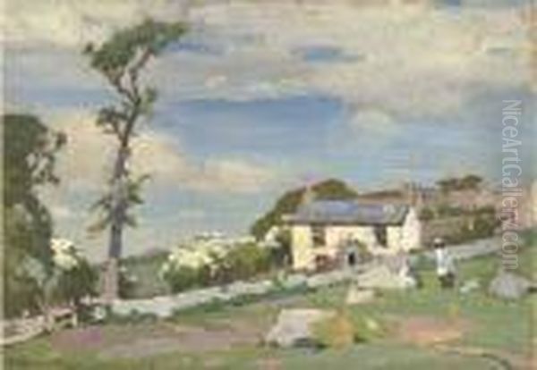 Sunnyside, Lamorna Oil Painting by Samuel John Lamorna Birch