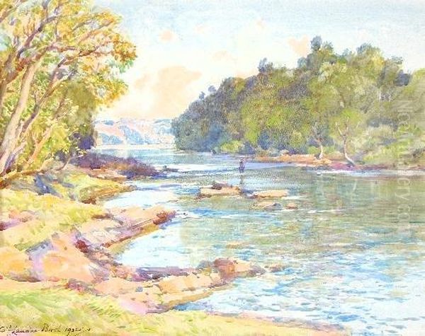 The Spey At Cargill Late Afternoon September Oil Painting by Samuel John Lamorna Birch