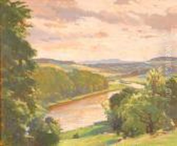 Souvenir Of Netherdale. To Wilmot Sitwell Oil Painting by Samuel John Lamorna Birch