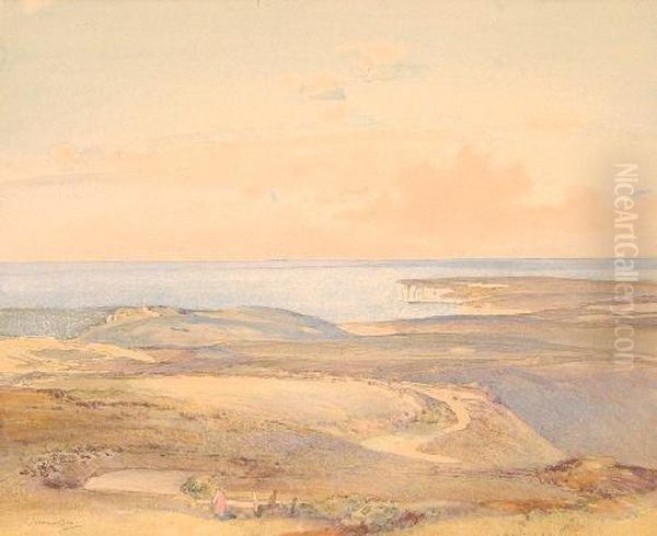 On Beachy Head Oil Painting by Samuel John Lamorna Birch