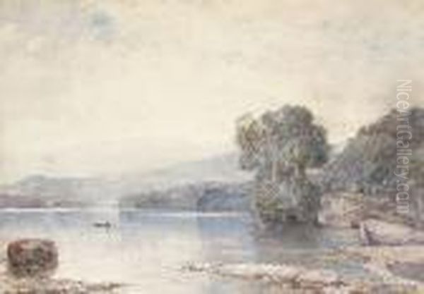 The Lake, An Arrangement Of Rydal Water, Westmoreland Oil Painting by Samuel John Lamorna Birch
