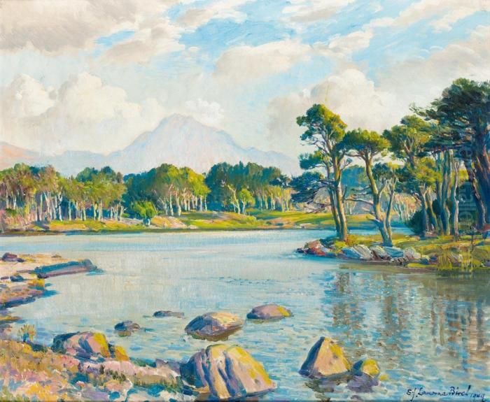 Slioch From Loch Maree Oil Painting by Samuel John Lamorna Birch