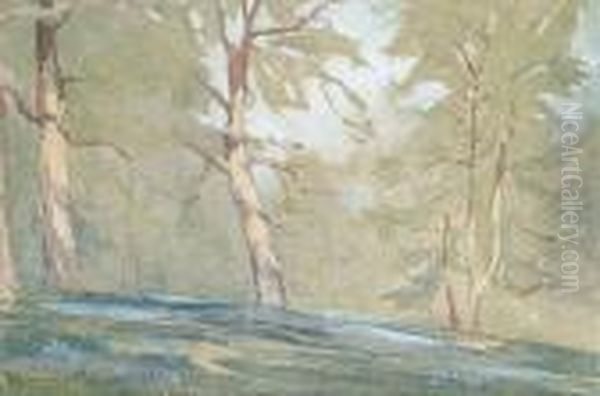 The Bluebell Wood Oil Painting by Samuel John Lamorna Birch