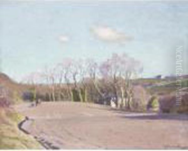 Rolling The Wheatfield, Penzance Oil Painting by Samuel John Lamorna Birch