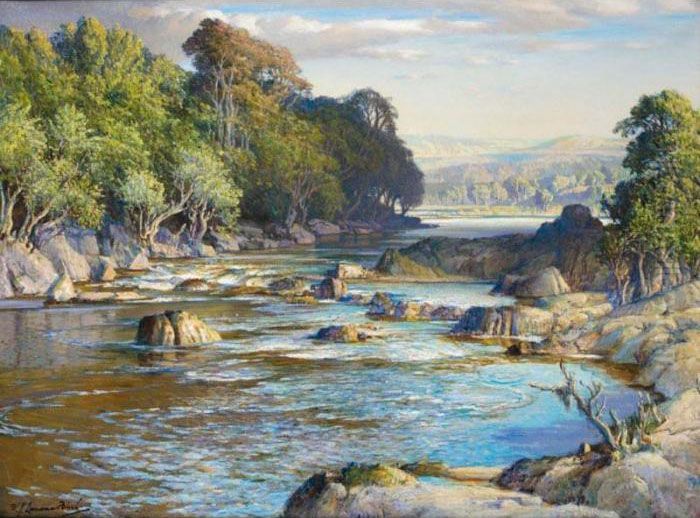 The Rockgirt Pools Of Spean Oil Painting by Samuel John Lamorna Birch