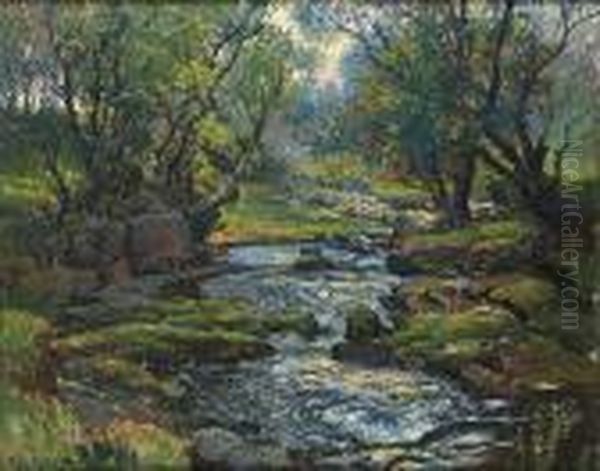 Yorkshire Beck, Ramsgill Oil Painting by Samuel John Lamorna Birch