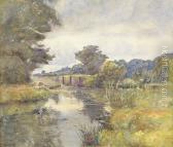 On The Canal Near Macclesfield Oil Painting by Samuel John Lamorna Birch