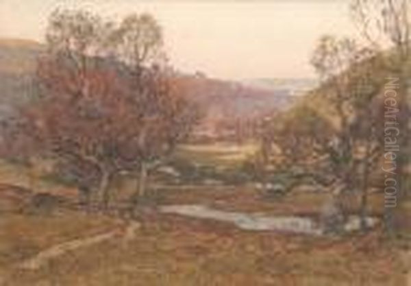 Frosty Morning, Vale Of East Okement, Okehampton Oil Painting by Samuel John Lamorna Birch