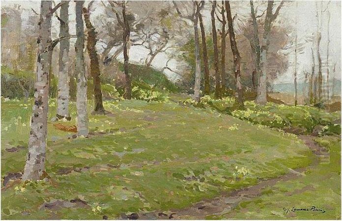 Sunlit Woodland Oil Painting by Samuel John Lamorna Birch