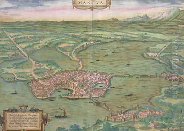 Map of Mantua from Civitates Orbis Terrarum Oil Painting by Joris Hoefnagel