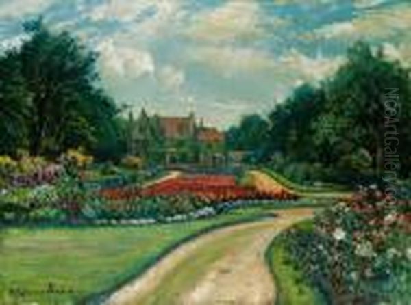 Garden In Bloom, Cornwall Oil Painting by Samuel John Lamorna Birch