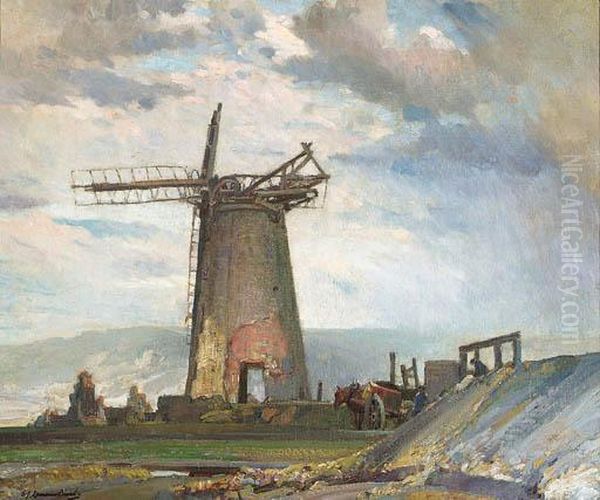 The Windmill Oil Painting by Samuel John Lamorna Birch