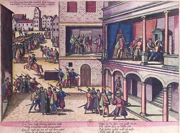 Assassination of Duke Henri of Guise 1549-88 Oil Painting by Franz Hogenberg