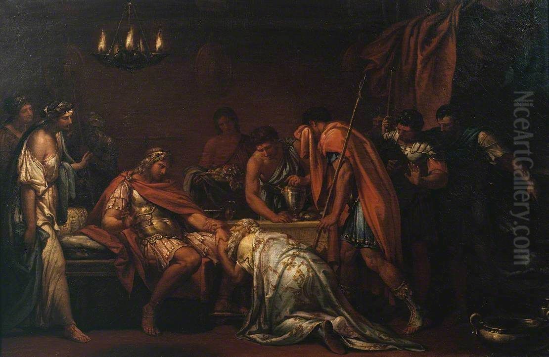 Priam Pleading with Achilles for the Body of Hector Oil Painting by Gavin Hamilton