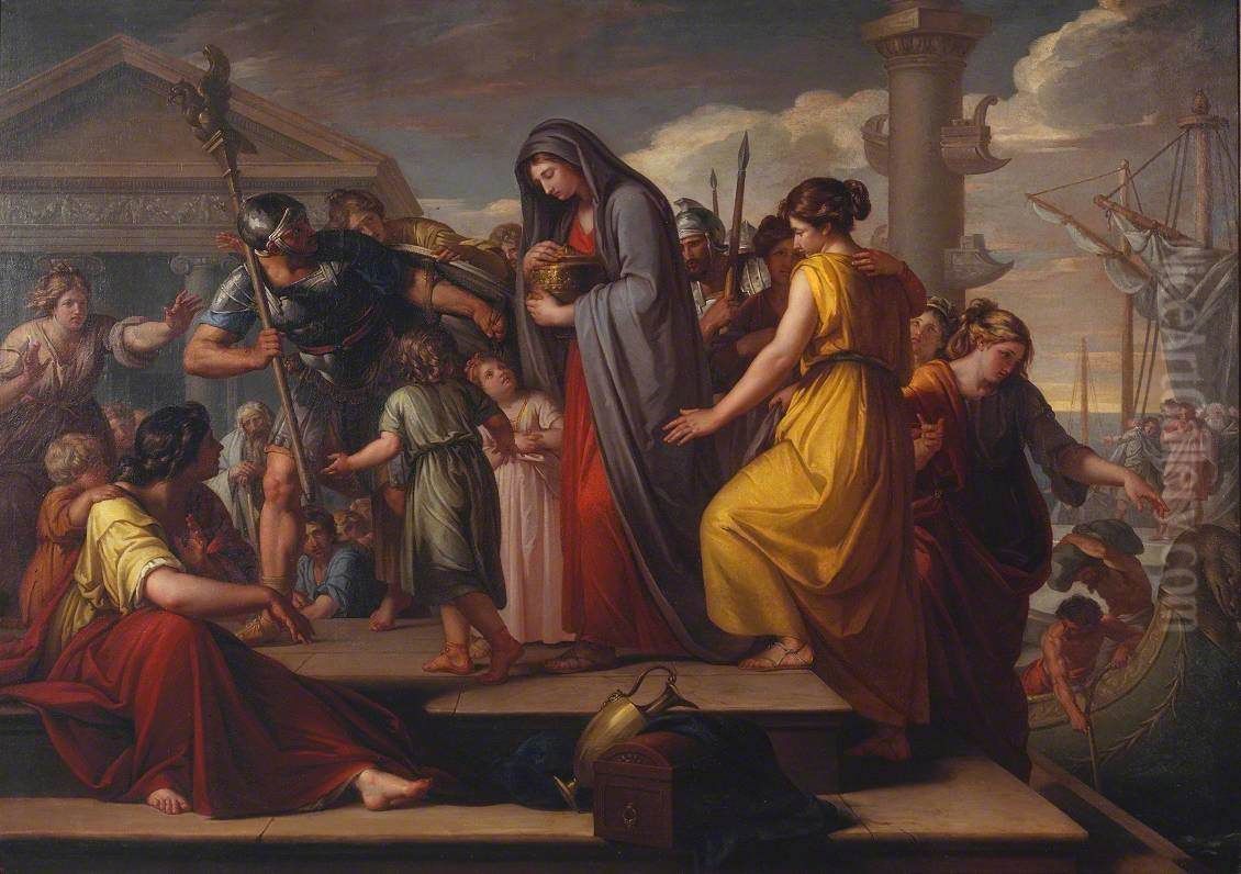 Agrippina Landing at Brindisium with the Ashes of Germanicus Oil Painting by Gavin Hamilton