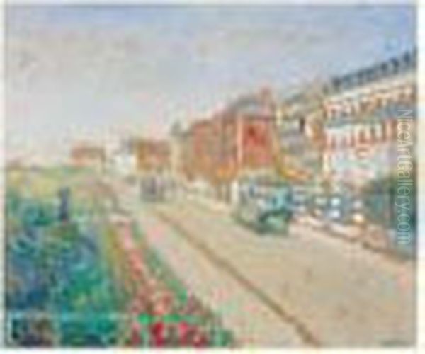 Le Grand Hotel A Dieppe Oil Painting by Jacques-Emile Blanche