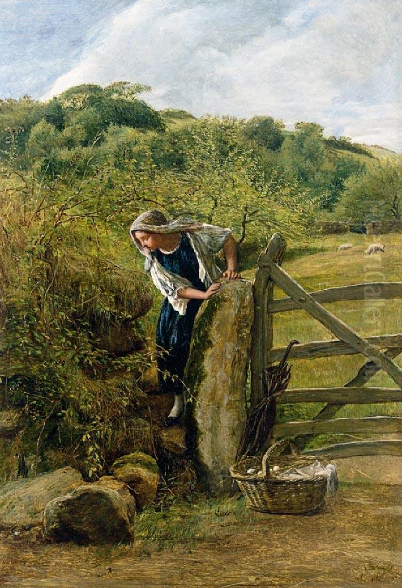 Going To Market Oil Painting by James Clarke Hook