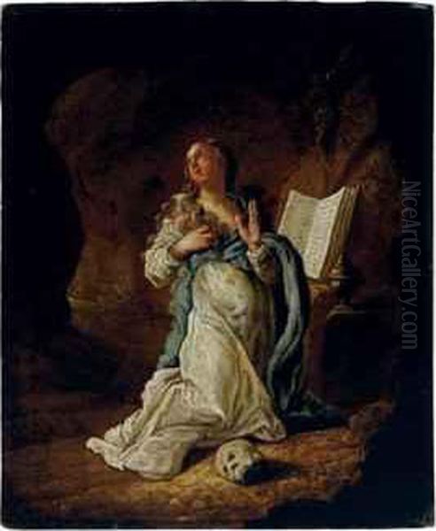 The Penitant Magdalen Oil Painting by Abraham Bloemaert