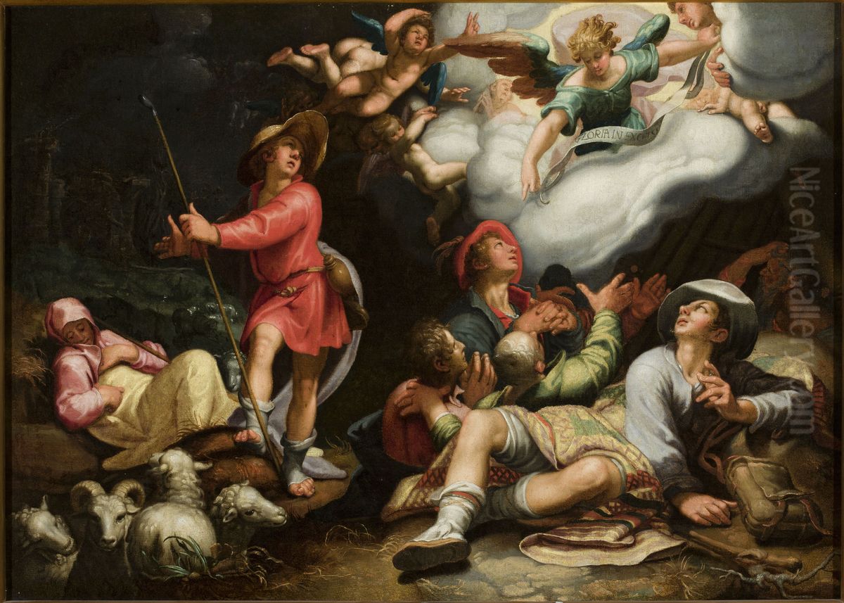 Annunciation To The Shepherds Oil Painting by Abraham Bloemaert