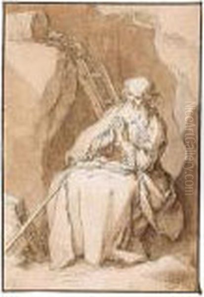 An Anchorite In Meditation Oil Painting by Abraham Bloemaert