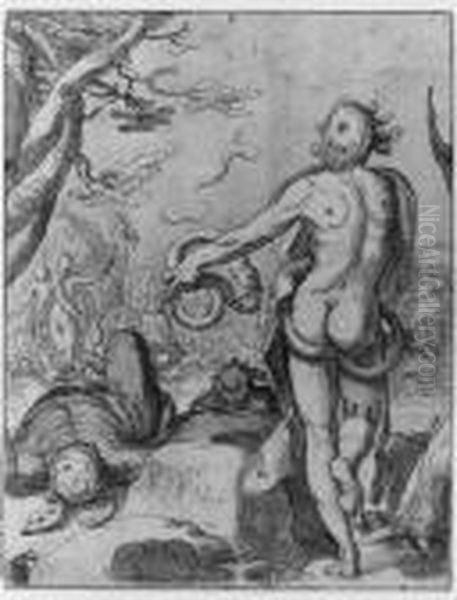 Moses Pointing At The Brazen Serpent Oil Painting by Abraham Bloemaert