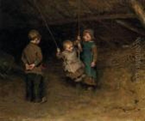 The Swing Oil Painting by Bernardus Johannes Blommers