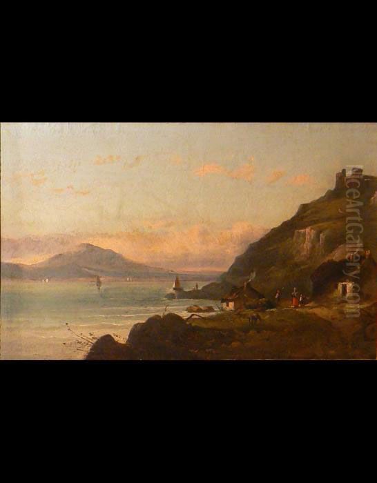 Veduta Di Villaggio Lacustre Oil Painting by Giacinto Bo