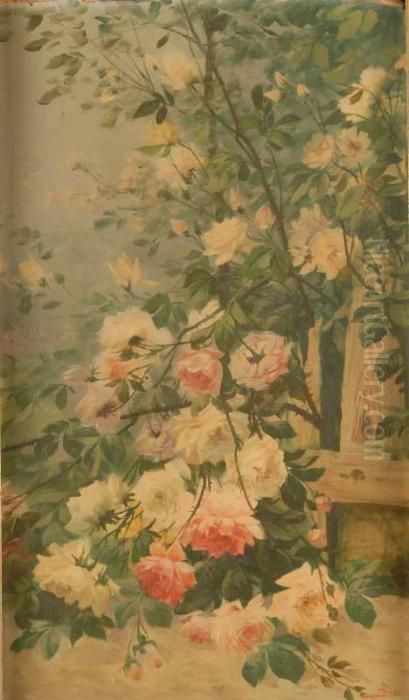 Composizione Di Rose Oil Painting by Giacinto Bo