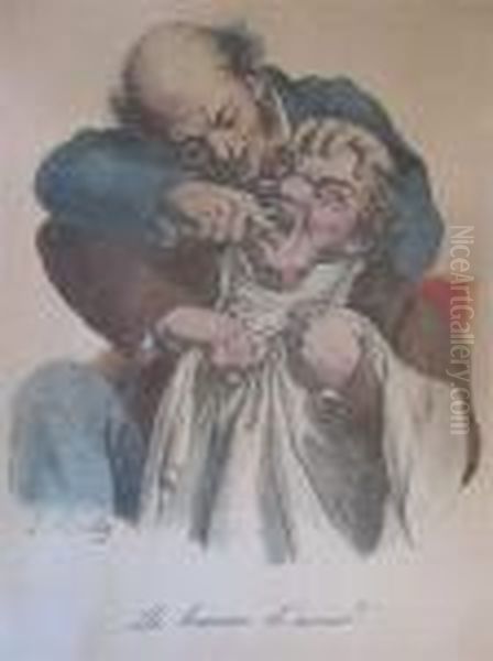 Un Dentiste Arrachant Une Dent. Oil Painting by Louis Leopold Boilly