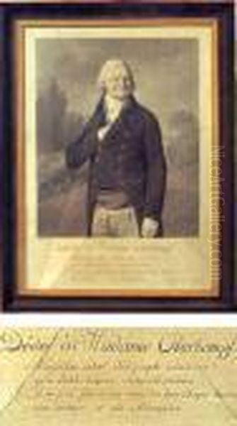 Trompe-l'oeil : Cadre A La Vitre 
Brisee Avec Un Portrait De Christophe-philippe Oberkampf (weissembach, 
1738 - Jouy-en-josas, 1815 ). Oil Painting by Louis Leopold Boilly