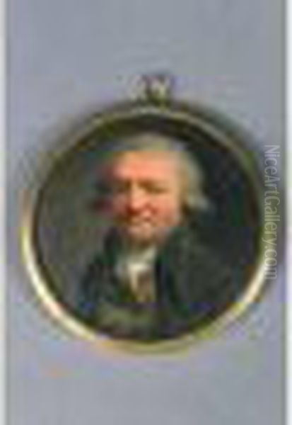 Miniature De Forme Ronde Sur Ivoire. Oil Painting by Louis Leopold Boilly