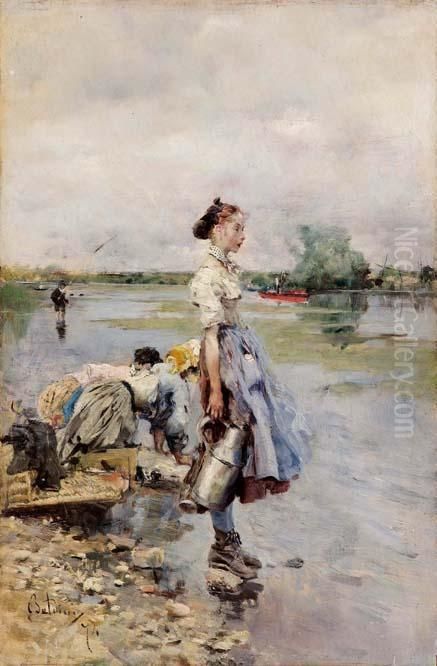 Le Lavandaie Oil Painting by Giovanni Boldini