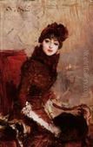 Ritratto Di Signora Seduta In Poltrona Oil Painting by Giovanni Boldini