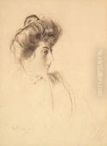 Elegante De Profil Oil Painting by Giovanni Boldini