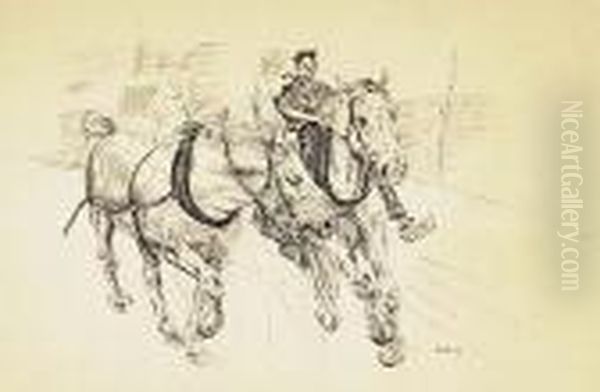 Chevaux De Relais<</b> Oil Painting by Giovanni Boldini