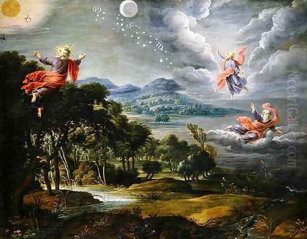 The Creation of Heaven Earth and Water Oil Painting by Willem van, the Elder Herp