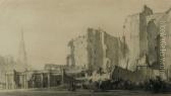 City Ruins Oil Painting by Muirhead Bone