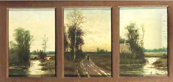 Polderlandscapes Oil Painting by Frederick William Hulme