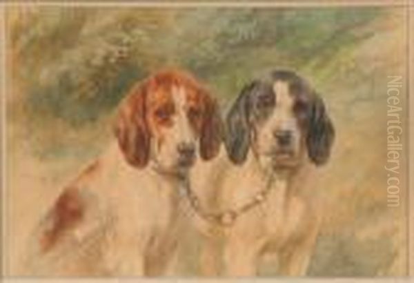 A Pair Of Tame Hunting Dogs Oil Painting by Rosa Bonheur